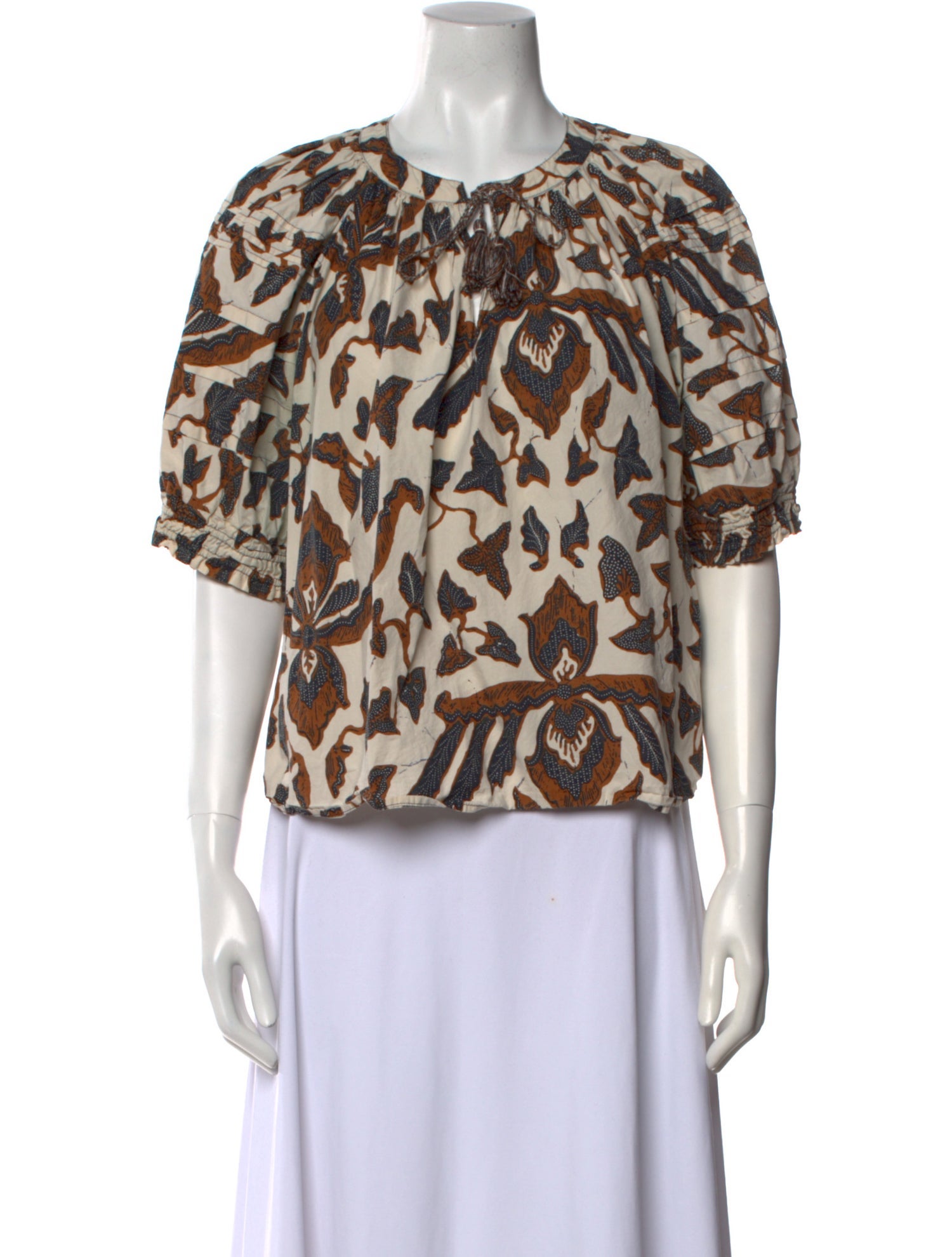 Ulla Johnson Printed Crew Neck Blouse